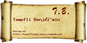 Tempfli Benjámin névjegykártya